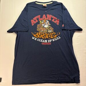 Homage Atlanta Braves Flavor Town Graphic T Shirt Guy Fiery Mens Size Large Navy